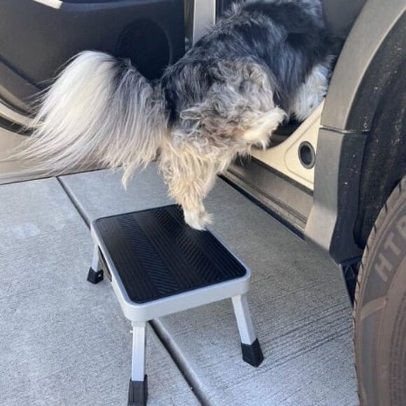 Height-Adjustable 7"- 9" Folding Step Stool with Non-Slip Platform 10" x 15" - Picture 3 of 3